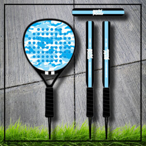 Padel tennis racket camouflage blue carbon