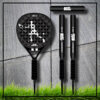 padel tennis racket Square black white carbon